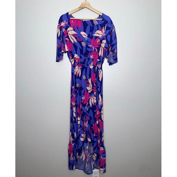 Anthropologie Abel The Label Santa Cruz High Low Midi Dress Size XS Pink/Purple - Picture 2 of 8